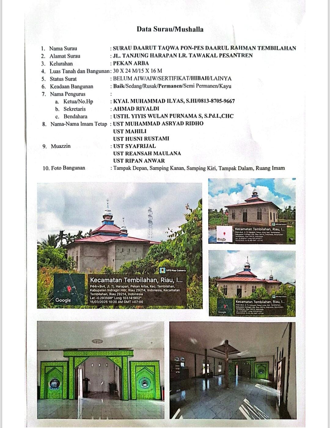 SURAU DAARUT TAQWA PON-PES DAARUL RAHMAN TEMBILAHAN